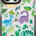 for iPhone 14 Pro Case, Cute Dinosaur Nature Pattern with Pastel Dinos, Military-Grade Drop Protection, Cute Soft Slim TPU Protective Cover with Camera Protection for Women & Girls