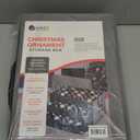 HOLDN STORAGE Christmas Ornament Storage Box with Dividers, Holds 72 Ornaments (3 Inch), Large Ball Storage Container with 3 Removable Trays, Durable and Portable - Gray