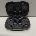 True Wireless Bone Conduction Earphones, OWS Open Ear Headphones with Earhooks, Bluetooth 5.3, Up to 60H Playtime with Case, IP68, AAC/SBC, for Cycling Yoga Workouts (Black)