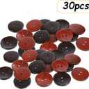 30Pcs Classic Wooden Buttons, 1-1/2 inch(38mm) 2 Hole Round Wood Sewing Button DIY Crafts Wood Button for Sewing DIY Craft Clothing, 3 Colors
