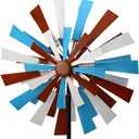 22.8" W x 82" H Large Wind Spinners Outdoor, Metal Windmill Yard Art, 360 Degree Rotation Heavy Duty Kinetic Wind Sculpture with 5 Prong Stake, Double Blades for Garden Decor