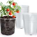 Bluepro 30 Packs 5 Inch Reinforced Clear Nursery Pots with Drainage Holes, Transparent Plastic Plant Pot Seedling Planter for Vegetable Propagation, Root Cutting, Seed Starting