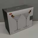 Viski Meridian Martini Glasses - Stemmed Fun Cocktail Glasses - Art Deco Ripple Gold Rimmed Crystal Glassware - 7.8oz Set of 2