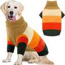 AOFITEE XXL Dog Sweater, Turtleneck Dogs Sweaters for Large Breed, Stretchy Christmas Knitwear, Warm Large Pet Pullover for Fall Winter, Clothes for Golden Retriever, Weimar (Brown XXL)