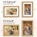 Dreamland 4x6 Picture Frame, Oak Wood 4 by 6 Frames for Tabletop & Wall Display, 4x6 Picture Frame Matted to 3.5x5, Rustic Wood 4 x 6 Photo Frames with Tempered Glass (USA-Sourced White Oak Wood)