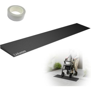 LIEKUMM 3/4" Rise Rubber Threshold Ramp for Doorways, 2500 lbs Heavy Duty Door Sill Ramp with Adhesive, Non-Slip Indoor Transition for Wheelchair, Walker & Robot Vacuum, Cuttable