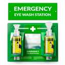 BPA Free Portable Eye Wash Station OSHA Compliant - Wall-Mounted First Aid Eye Wash Kit w/Mirror & 2X 16oz Empty Bottles - No Eyewash Solution Included - Emergency Eyewash - Set of 1 (Green)
