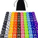 6 Sided Dice Set 10 Colors 16mm Acrylic Game Dice for DND, MTG, RPG, Tenzi, Yahtze, Bunco, Table Borad Games, Math Teaching (100 Pieces 10 Colors)