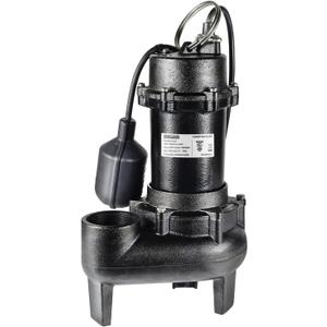 WASSERMANN 1/2 HP Sewage Pump with Auto Float Switch, 115V 5300 GPH Cast Iron Submersible Sewage Pump, Sump Pump for Basement Sump Basin Sewage Well 2" NPT Discharge with 10 FT Cable
