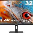32 Inch 4K Touch Monitor, 144Hz UHD 3840x2160 Desktop Monitor 10-Point Touchscreen, HDMI 2.1 & DP 1.4 & Type-C, HDR 400, Height-Adjustable & Rotatable Stand VESA Mountable External Touch Screen for PC
