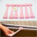 6 PCS Bed Sheet Holders to Keep Sheets in Place, Secure Sheet Holder Straps for Most Beds - Prevents Loose Sheets Without Damaging Fabric, Maintains Tight & Neat Bedding (Pink)