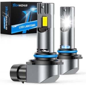 9005/HB3 LED Bulbs, 24000LM Bright 6500K Cool White 9005 Fog Lights, 1:1 Halogen Size, 50000H Lifespan with Cooling Fan No Shadows Bulbs, IP68 Waterproof, Plug and Play, Pack of 2