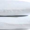 Laura Ashley Home - Standard Pillowcase Set, Breathable Percale Cotton Bedding, Crisp & Cool Home Decor (Ramona Blue, 2 Piece) (USHSHC1226257)