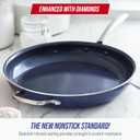 Blue Diamond Ceramic Nonstick 14" Frying Pan Skillet, PFAS-Free Cookware, Jumbo Cooker with Helper Handle, For Large & Family Sized Meals, Dishwasher & Oven Safe, Blue