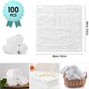 Buryeah 100 Pieces Cotton Washcloths 100% Ring Spun Cotton Wash Cloths Bulk Absorbent and Soft Feel White Towels for Bathroom, Spa, Gym and Face Cleaning (12 x 12 Inches)