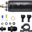 EVIL ENERGY External Inline Fuel Pump Electric 300LPH High Flow 12V with 60MM Bracket Clamp (External Fuel Pump with Bracket)