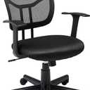 Amazon Basics Breathable Mesh Mid-Back Office Desk Chair with Armrests, Lumbar Support, 360-Degree Swivel, Adjustable-Height, Black