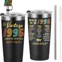 1995 30th Birthday Gift for Women and Men - 30th Gifts for Parents - 30th Class Reunion - Mom Dad Wife Husband Grandpa Grandma Present - 20oz Tumbler Cup Black
