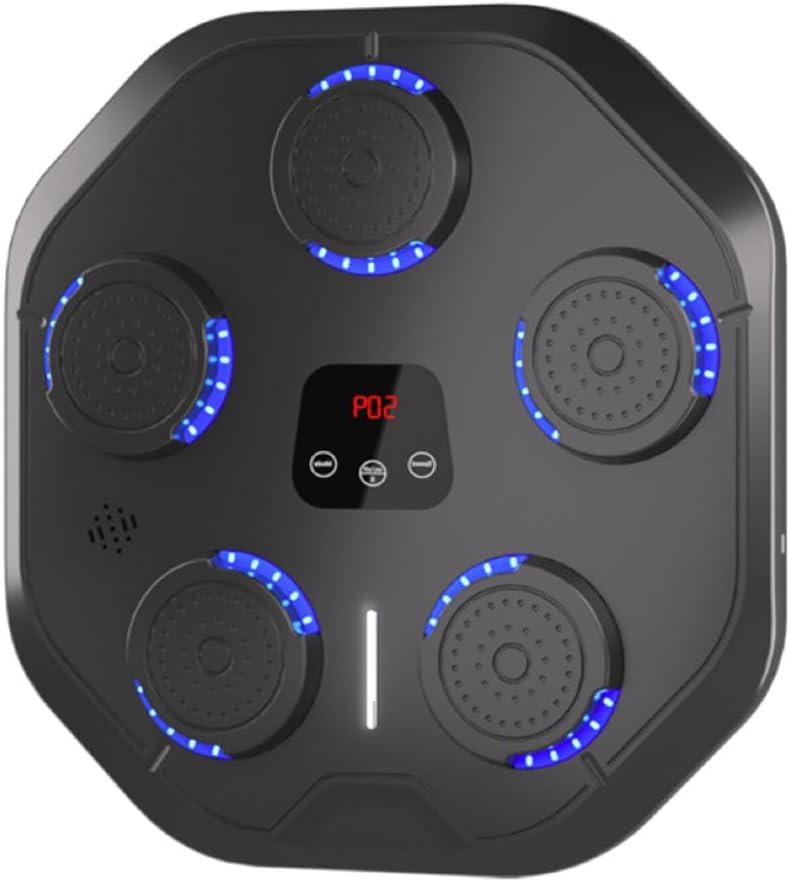 Music Boxing Machine with Boxing Gloves Bluetooth Wall Mounted Boxing Machine Training Punching Exercise Suitable for Adults Kids Home, Office and Indoor Use - Black