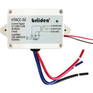 Briidea 220V/240V On/Off Switch Electric Heating Relay with Built-in 24V Transformer, Replacement for Any Relay, Compatible with 24V Thermostat