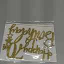 Gold Glitter "Happy Birthday" Cake Topper - Glitter Paper & Stick - Ready to Use