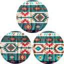 Green Southwest Tribal Navajo Aztec Fancy Abstract Geometric Ethnic Hipster Window Curtain Valance Blackout for Decorative Privacy Rod Pocket 52 X 16 Inches