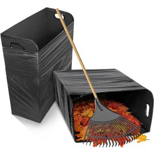 Touri 2 PCS Lawn Trash Bag Holder, Leaf Collector Holder Holds 30-42 Gallon Bags, Reuseable Garbage Frame for Camping, Yard Weeding, Lawn Party