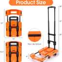 Voipvvii Folding Hand Truck500lbs, Portable Heavy Duty Dolly Cart, 6 Wheels Collapsible Luggage Cart with 2 Elastic Ropes - Compact Trolley Cart for Easy Moving - Ideal Hand Cart for Travel and More