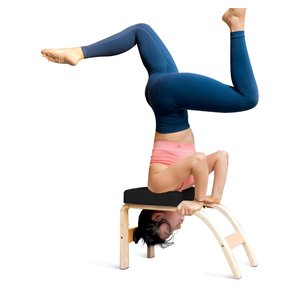 THUNDESK Yoga Inversion Bench Headstand Prop Upside Down Chair for Balance Training Core Strength Building Backbends Yoga Asana Practice Chair