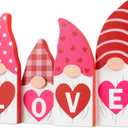 Valentine Gnomes Decorations for Home 9"H Valentines Day Love Gnome Blocks Decor Famhouse Romantic Valentine's Day Gnome Wooden Signs Tabletop Decor for Wedding Anniversary Party Supplies