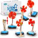 6 STEM Science Kits for Kids Age 8-12, STEM Building Toys for 8-10 Year Girls Boys Wood Crafts, Electric Fan Experiments Activities Circuit Projects, Bulk Gifts for Kids Classroom Party Favors