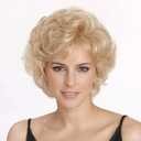 Dai Cloud Short Blonde Curly Wigs for Women Synthetic Natural Looking Daily Party Halloween Wig for White Women