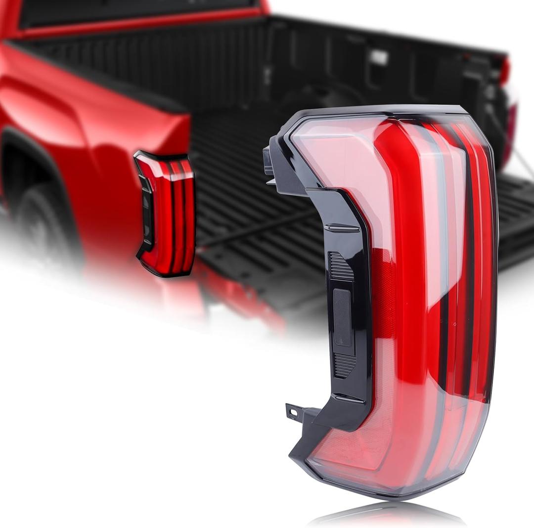 LED Tail Light Rear Lamp Assembly (5-PIN, Sequential Pattern) with Tailgate Switch Compatible for 2022-2026 Toyota Tundra Left Driver Side 81560-0C200