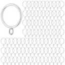 Maitys 100 Pcs Metal Curtain Rings with Eyelet 1.5-inch Inner Diameter Eyelet Curtain Rings for Drapery Clips Hooks for Sliding Window Bathroom Door Shower Rod (Silver)