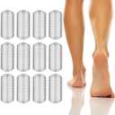 12 Pack Foot File Callus Remover Replacement: Stainless Steel Foot Rasp for Feet Detachable Foot Scrubber Pedicure Tools Hard Skin Remove Big Hole for Wet and Dry Feet (Silver)