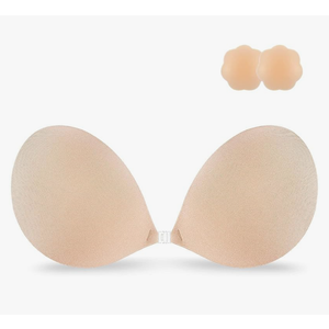 Niidor Adhesive Strapless Bra for Women Sticky Invisible Push up Silicone Bra for Backless Dress 2025 Upgraded Clasp Bras Size C