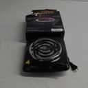 OVENTE Electric Countertop Single Burner, 1000W Cooktop with 6" Stainless Steel Coil Hot Plate, 5 Level Temperature Control, Indicator Light, Compact Cooking Stove and Easy to Clean, Black BGC101B