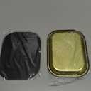 Small Metal Tray with Magnetic Lid, Cute Decorative Tray, Ideal Storage for Home or Travel, 7 x 5.5 Inches (Black)