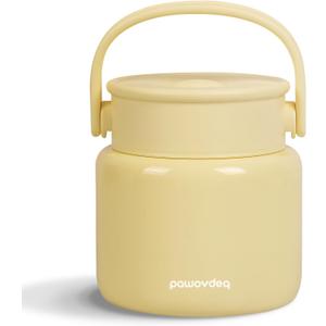Adults Bento Soup Thermo for Hot Food Stainless Steel Thermal Lunch Container with Spoon,Keep Warm and Cold Portable Wide Mouth Leak Proof Vacuum Insulated Food Jar (yellow 27 oz)