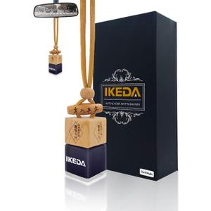 3 x Car Air Fresheners for Men | 10ml Air Freshener | Strong Perfume Hanging Diffuser with Odour Eliminaor Technology | Car Accessories | Car Scents Air Fresheners by Ikeda (Square, Dark Night) (0.34 Fl Oz (Pack of 1))