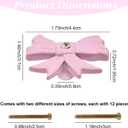 12pcs Pink Bow Cabinet Knobs Zinc Alloy Single Hole Drawer Knobs Cabinets Hardware Pulls Decoration Dresser Handles for Nursery Girls Room Vanity Bedroom Home Desk Wardrobe
