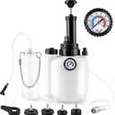 3L Manual Brake Bleeder Kit, One Person Brake Fluid Bleeding Vacuum Pump with 1L Catch Bottle and 4 Master Cylinder Adapters for Brake & Clutch System, Suitable for Most Vehicles