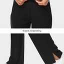 TBMPOY Women's Cargo Sweatpants Straight Leg High Waisted Wide Leg Athletic Pants Zipper Pockets Bottom Trendy Black M (Black, XL)