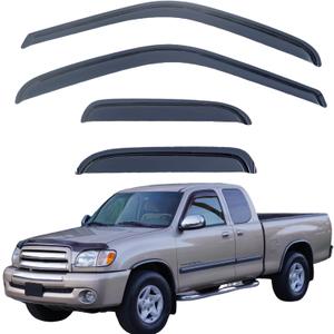 Rain Guards Compatible with 2000-2006 Toyota Tundra Extended Cab, Acrylic Slim Style Window Visor Rain Guard, Side Window Deector for Toyota Tundra Accessories 4 Pieces, 2001 2002 2003 2004 2005