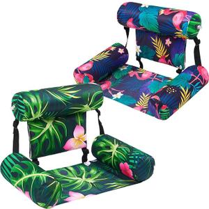 Inflatable Pool Lounge Chairs  2 Pack Adjustable Floating Pool Chairs for Adults, Comfortable Water Hammock with Soft Fabric, Perfect for Pool Parties, Beach, and Lake Fun 10 Pieces