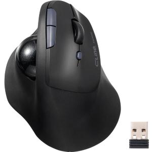 SANWA Bluetooth + 2.4G Wireless Trackball Mouse, Silent Ergonomic Roller Ball Mice, Programmable Vertical Thumb Mouse, 2 Device Connection, Compatible with Mac, Windows, Laptop, Android, PC, Black
