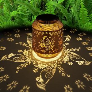 Solar Lanterns Outdoor Waterproof Christmas Birthdays Gifts for Women Mom Grandma Butterfly Garden Decor Metal Hanging Solar LED Lights for Patio(Red Bird)