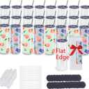 25 Pack 20oz Sublimation Tumblers Bulk With Flat Edge, 20OZ Flat Sublimation Tumbler Blank, Skinny Straight Stainless Steel Blanks Cups with Individual Box(25, 20OZ FLAT EDGE)