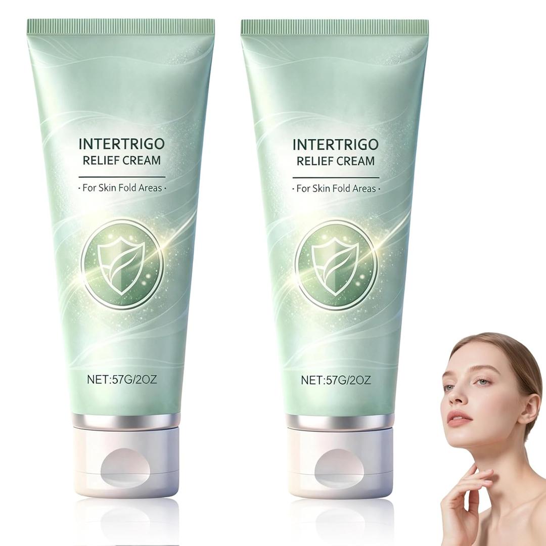 2Pcs Intertrigo Cream, Intertrigo Relief Cream, Skin Fold Care & Chafing Support Cream, Moisture and Friction Control, Quickly Soothes Skin, Fast-Drying Non-Greasy Formula for Friction-Prone Areas