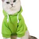 QWINEE Basic Dog Hoodie Sweatshirt Puppy Sweater Warm Cat Costumes Pet Clothes for Chihuahua Puppy Kitten Medium Dogs Green, Medium